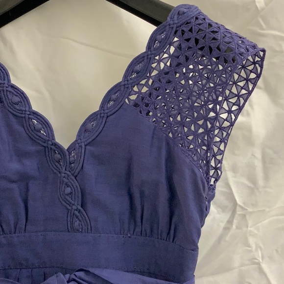 Elie Tahari Purple Lace and Embroidered Cocktail Dress - Picture 3 of 9